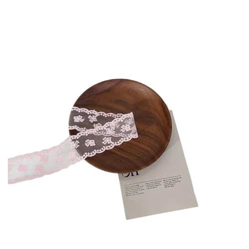 Spitzenband Vintage 30 Yards/Lot 38mm Spitzenband Wunderschöne bestickte Organza-Spitzendekoration Kleid Kragen Kopfbedeckung Nähen Besatz(Pink) von YXINAER