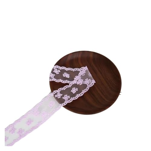 Spitzenband Vintage 30 Yards/Lot 38mm Spitzenband Wunderschöne bestickte Organza-Spitzendekoration Kleid Kragen Kopfbedeckung Nähen Besatz(Purple) von YXINAER