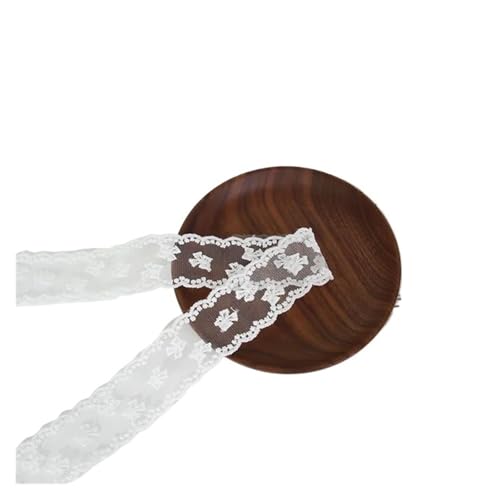 Spitzenband Vintage 30 Yards/Lot 38mm Spitzenband Wunderschöne bestickte Organza-Spitzendekoration Kleid Kragen Kopfbedeckung Nähen Besatz(White) von YXINAER