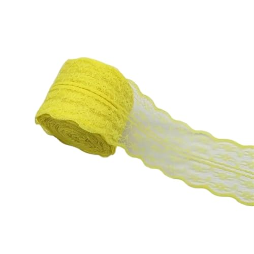 Spitzenband Vintage 4,5 cm Spitzenband DIY Basteln Bandbesatz for Nähen von Blumenband(Yellow) von YXINAER