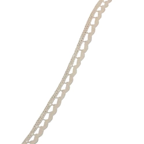 Spitzenband Vintage 5 Meter Baumwollspitzenbesatzband Beige Nähbesatz Spitzenband Häkelspitze Stoff DIY Hochzeit Party Basteln Weihnachtsdeko(01A) von YXINAER
