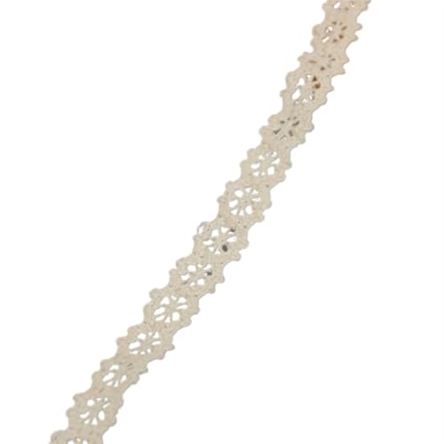 Spitzenband Vintage 5 Meter Baumwollspitzenbesatzband Beige Nähbesatz Spitzenband Häkelspitze Stoff DIY Hochzeit Party Basteln Weihnachtsdeko(12A) von YXINAER