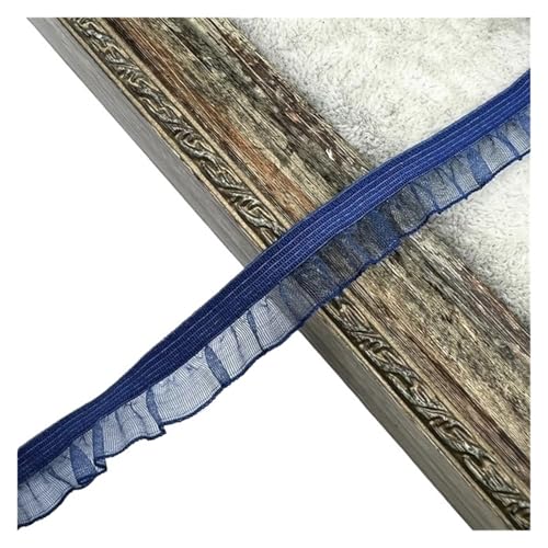 Spitzenband Vintage 50 Yards Organza Rüschen Spitzenbesatz Gummiband Tüllband Stirnband Tutu Kleid DIY Nähen Handwerk Bekleidungszubehör(Blue1) von YXINAER