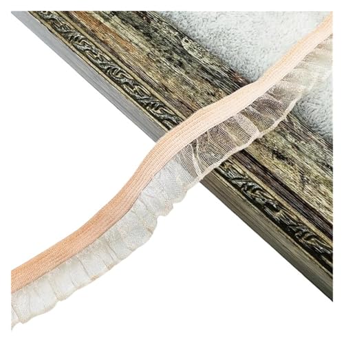 Spitzenband Vintage 50 Yards Organza Rüschen Spitzenbesatz Gummiband Tüllband Stirnband Tutu Kleid DIY Nähen Handwerk Bekleidungszubehör(Light pink) von YXINAER