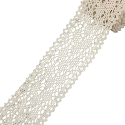 Spitzenband Vintage 5Meter Beige Baumwolle Bestickte Spitze Netz Bänder Stoffbesatz DIY Nähen Handarbeit Handwerk Materialien(1) von YXINAER