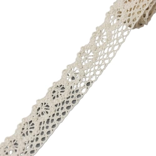 Spitzenband Vintage 5Meter Beige Baumwolle Bestickte Spitze Netz Bänder Stoffbesatz DIY Nähen Handarbeit Handwerk Materialien(23) von YXINAER