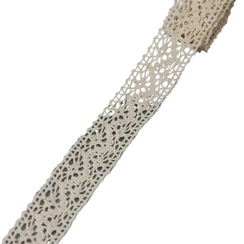 Spitzenband Vintage 5Meter Beige Baumwolle Bestickte Spitze Netz Bänder Stoffbesatz DIY Nähen Handarbeit Handwerk Materialien(26) von YXINAER