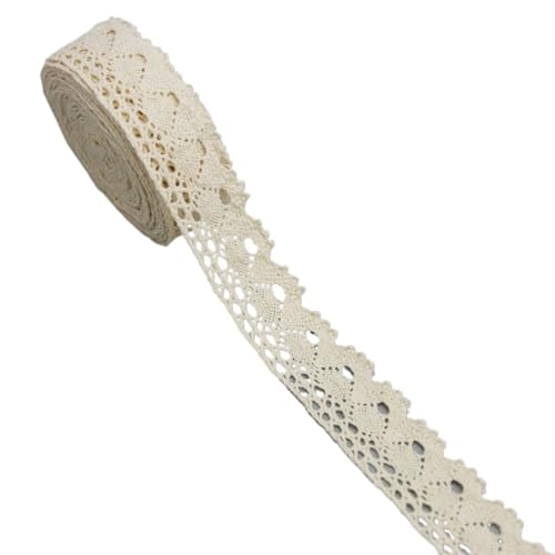 Spitzenband Vintage 5Meter Beige Baumwolle Bestickte Spitze Netz Bänder Stoffbesatz DIY Nähen Handarbeit Handwerk Materialien(3) von YXINAER