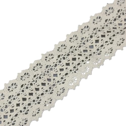Spitzenband Vintage 5Meter Beige Baumwolle Bestickte Spitze Netz Bänder Stoffbesatz DIY Nähen Handarbeit Handwerk Materialien(38) von YXINAER