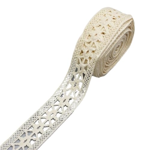 Spitzenband Vintage 5Meter Beige Baumwolle Bestickte Spitze Netz Bänder Stoffbesatz DIY Nähen Handarbeit Handwerk Materialien(4) von YXINAER
