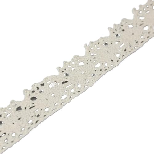 Spitzenband Vintage 5Meter Beige Baumwolle Bestickte Spitze Netz Bänder Stoffbesatz DIY Nähen Handarbeit Handwerk Materialien(5) von YXINAER