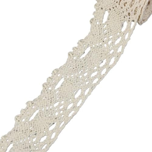Spitzenband Vintage 5Meter Beige Baumwolle Bestickte Spitze Netz Bänder Stoffbesatz DIY Nähen Handarbeit Handwerk Materialien(9) von YXINAER