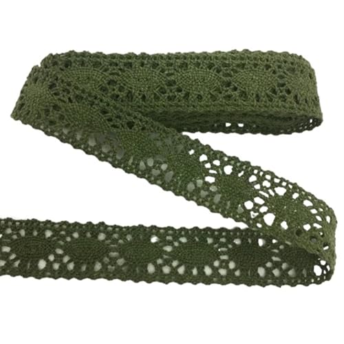 Spitzenband Vintage Buntes gehäkeltes Spitzenband aus Baumwolle for handgemachtes DIY-Handwerk, Nähen, Weihnachten, Ostern, Hochzeit, Deko, Blumenwickel(Green1 2cm) von YXINAER