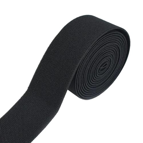 YXINAER Nähen Elastisches Band 2/5/10M 38mm farbige elastische Bänder verdicken Gummiband for Kleidung Kleid Hosen Gürtel Band DIY Handwerk Nähzubehör(Black,5METERS_38MM) von YXINAER