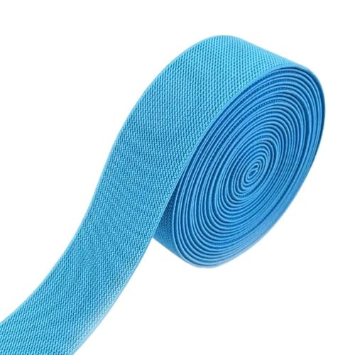 YXINAER Nähen Elastisches Band 2/5/10M 38mm farbige elastische Bänder verdicken Gummiband for Kleidung Kleid Hosen Gürtel Band DIY Handwerk Nähzubehör(Lake Blue,2METERS_38MM) von YXINAER