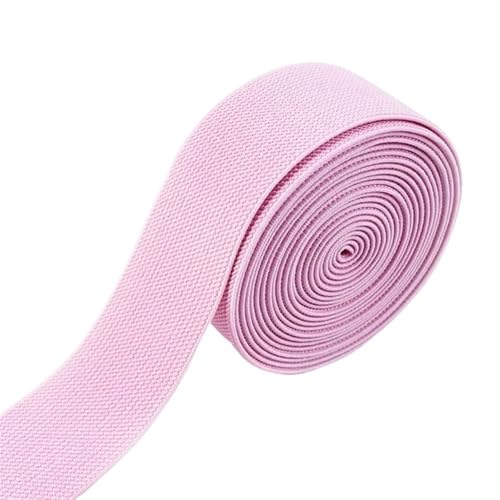 YXINAER Nähen Elastisches Band 2/5/10M 38mm farbige elastische Bänder verdicken Gummiband for Kleidung Kleid Hosen Gürtel Band DIY Handwerk Nähzubehör(Pink,10METERS_38MM) von YXINAER
