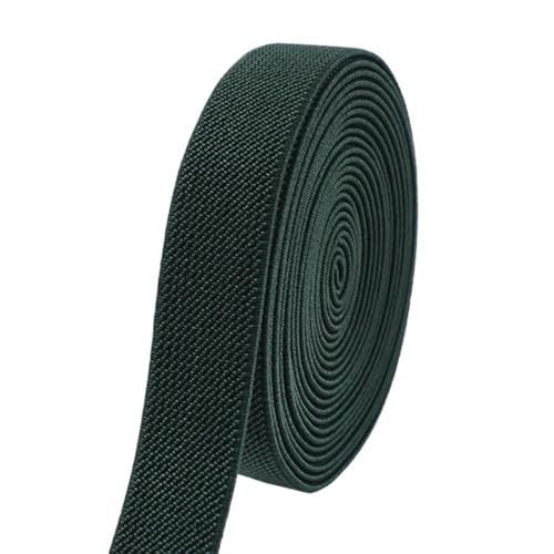 YXINAER Nähen Elastisches Band 5 Meter 10–50 mm Nähen elastische Bänder Unterwäsche Hosen Taille Gummiband Stretch Strap Gurtband Gürtel Bänder DIY Bekleidungszubehör(Dark Green,5METERS_50MM) von YXINAER