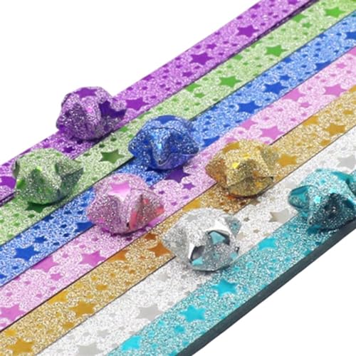 YXINAER Origami Sterne Papier 140 Blatt Stern-Origami-Papierstreifen Glücksstern-Dekor Faltpapier DIY Kunst Scrapbooking Bastelpapier Geschenkbedarf(1) von YXINAER