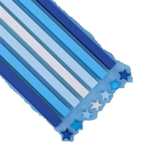 YXINAER Origami Sterne Papier 540 Blatt Origami-Papierstreifen in Sternform, for Selbermachen, handgefertigt, kreative Dekoration, Faltpapier, Wunschflasche, Sterne, Geschenk, Bastelbedarf(21cm-A) von YXINAER