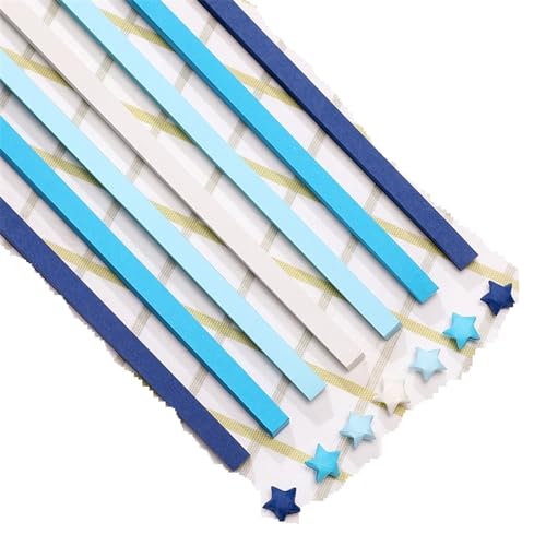YXINAER Origami Sterne Papier Bunte doppelseitige Origami-Sternstreifen for DIY-Kunst, Handwerk und Heimdekoration(Blue 540 Sheets) von YXINAER