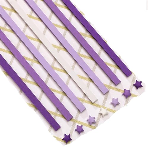 YXINAER Origami Sterne Papier Bunte doppelseitige Origami-Sternstreifen for DIY-Kunst, Handwerk und Heimdekoration(Purple 540 Sheets) von YXINAER