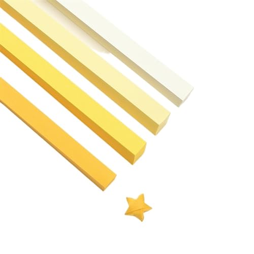 YXINAER Origami Sterne Papier Bunte doppelseitige Origami-Sternstreifen for DIY-Kunst, Handwerk und Heimdekoration(Yellow 540 Sheets) von YXINAER