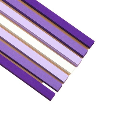 YXINAER Origami Sterne Papier Glücksbringer-Origami-Sterne, Papierstreifen, doppelseitig, Origami-Sterne, Dekor, Faltpapier for Kunsthandwerk(Purple540 Sheets) von YXINAER