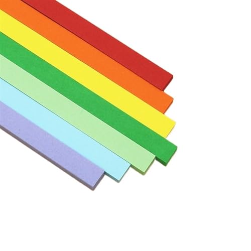 YXINAER Origami Sterne Papier Glücksbringer-Origami-Sterne, Papierstreifen, doppelseitig, Origami-Sterne, Dekor, Faltpapier for Kunsthandwerk(Rainbow540 Sheets) von YXINAER