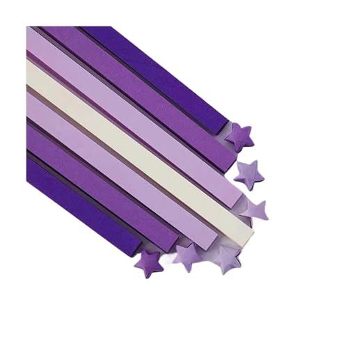 YXINAER Origami Sterne Papier Origami-Sterne, Papierstreifen, doppelseitig, Glücksstern, Origami-Dekoration, Faltpapier, Kunsthandwerk(02-Purple) von YXINAER