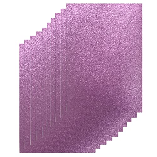 YXJDWEI 10 Blatt Glitzer Papier Glänzend Bastelpapier A4 Farbiges Tonpapier Sortiert Glitzer Karte Glitterkarton Patchwork Bling-Bling Karton für DIY Handwerk Scrapbooking (Rosa-lila) von YXJDWEI