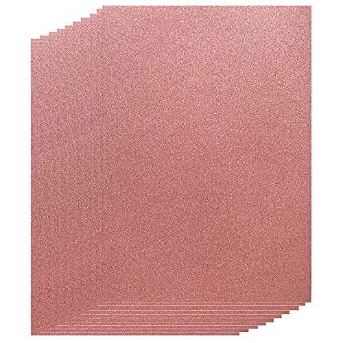 YXJDWEI 10 Blatt Glitzer Papier Glänzend Bastelpapier A4 Farbiges Tonpapier Sortiert Glitzer Karte Glitterkarton Patchwork Bling-Bling Karton für DIY Handwerk Scrapbooking (Rosagold) von YXJDWEI