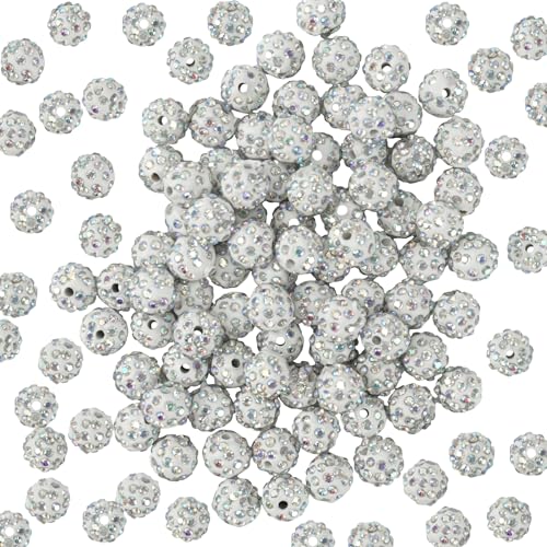 YXJDWEI 100 Stück Strassperlen Runde Schmuckperlen 10mm Clay Kristall Diamant Kugel Schmuckzubehör für Armband Halskette Schmuckherstellung von YXJDWEI