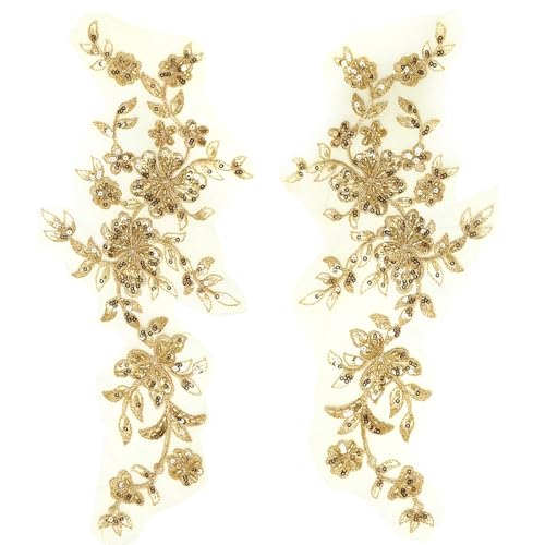 YXJDWEI 2pcs Kleidung Patches Set Stickerei Aufnäher Blumen mit Pailletten Flicken Stylische Applikation Aufbügler Aufkleber für Kleid T-Shirt Tasche Deko YXJDWEI 2pcs Kleidung Patches Set Stickerei Aufnäher Blumen mit Pailletten Flicken Stylische Applikation Aufbügler Aufkleber für Kleid T-Shirt Tasche Deko von YXJDWEI