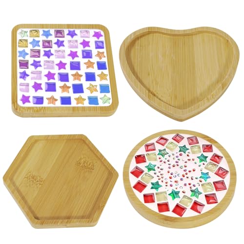 YXJDWEI 4 Stück Holz Untersetzer DIY Holzscheiben zum Basteln Leere Bodenschalen für Pflanzen Trinkbecher Mosaik Deko YXJDWEI 4 Stück Holz Untersetzer DIY Holzscheiben zum Basteln Leere Bodenschalen für Pflanzen Trinkbecher Mosaik Deko von YXJDWEI