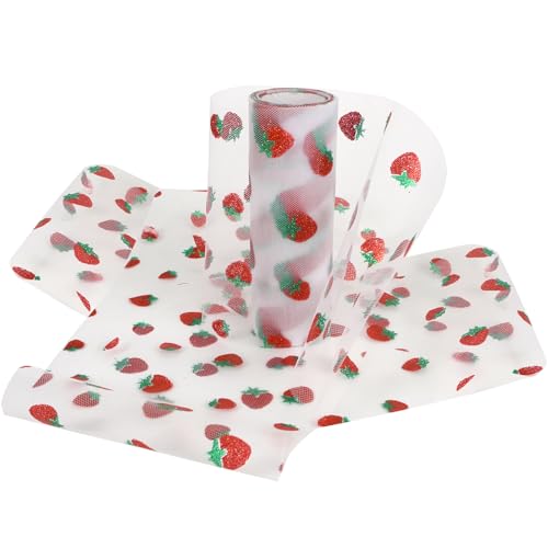 YXJDWEI Glitzer Erdbeere Tüll Dekostoff Tüllband Tischläufer Tischband Tüllnetz für Weihnachten Hochzeit Party Deko Handwerk 15cm x 9m YXJDWEI Glitzer Erdbeere Tüll Dekostoff Tüllband Tischläufer Tischband Tüllnetz für Weihnachten Hochzeit Party Deko Handwerk 15cm x 9m von YXJDWEI