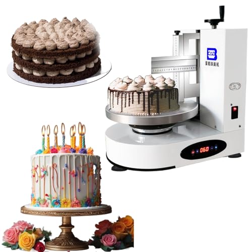 Cake decorating machine, low noise, turntable with adjustable scraper, suitable for 4-12 inch cakes, 60-320rpm(White) von YXLMWZRY