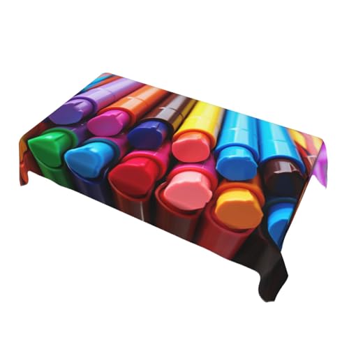 YXLymxDAMAI Bunte Buntstifte, rechteckige Tischdecke, flecken- und knitterfrei, waschbar, Polyester-Tischdecke für Esstische, Buffet-Partys und Camping, 89 x 140 cm, Schwarz YXLymxDAMAI Bunte Buntstifte, rechteckige Tischdecke, flecken- und knitterfrei, waschbar, Polyester-Tischdecke für Esstische, Buffet-Partys und Camping, 89 x 140 cm, Schwarz von YXLymxDAMAI