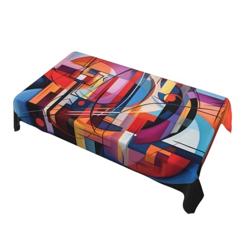 YXLymxDAMAI Rechteckige Tischdecke mit coolem Farbbild, flecken- und knitterfrei, waschbar, Polyester-Tischdecke für Esstische, Buffet-Partys und Camping, 89 x 140 cm, Schwarz YXLymxDAMAI Rechteckige Tischdecke mit coolem Farbbild, flecken- und knitterfrei, waschbar, Polyester-Tischdecke für Esstische, Buffet-Partys und Camping, 89 x 140 cm, Schwarz von YXLymxDAMAI
