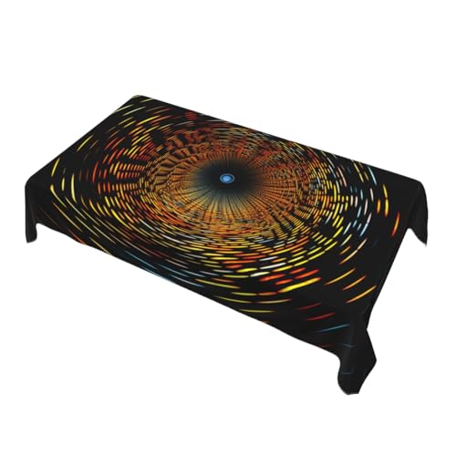 YXLymxDAMAI Tischdecke, kurze, helle Ringe, rechteckig, flecken- und knitterfrei, waschbar, Polyester-Tischdecke für Esstische, Buffet-Partys und Camping, 89 x 140 cm, Schwarz YXLymxDAMAI Tischdecke, kurze, helle Ringe, rechteckig, flecken- und knitterfrei, waschbar, Polyester-Tischdecke für Esstische, Buffet-Partys und Camping, 89 x 140 cm, Schwarz von YXLymxDAMAI