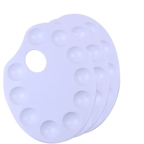 YXQSED 3 Stück 10 Löcher oval Mischpalette mit Griffloch – Perfekt für Öl, Aquarell YXQSED 3 Stück 10 Löcher oval Mischpalette mit Griffloch – Perfekt für Öl, Aquarell von YXQSED