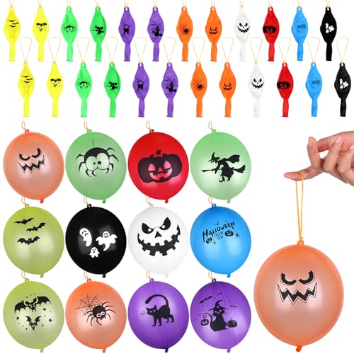 YXSJAS Halloween-Ballons mit Gummibandgriff, Kürbis-Geist, Spinne, Latex, bunt, Ballon, Spielzeug, federnd, Ballon, Süßes oder Saures, Goodie-Bag-Füller, Halloween, Schule, Klassenzimmer, Spiel, 72 YXSJAS Halloween-Ballons mit Gummibandgriff, Kürbis-Geist, Spinne, Latex, bunt, Ballon, Spielzeug, federnd, Ballon, Süßes oder Saures, Goodie-Bag-Füller, Halloween, Schule, Klassenzimmer, Spiel, 72 von YXSJAS
