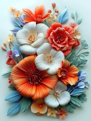 5D Diamond Painting Blume, Anlage Diamond Painting Erwachsene Anfänger, DIY Full Diamont Crystal Art Basteln Erwachsene Kreuzstich Stickerei Kunst Malerei für Wand Deko Asthetik 35 x 50 cm -yxy25065U von YXYBBBDOU