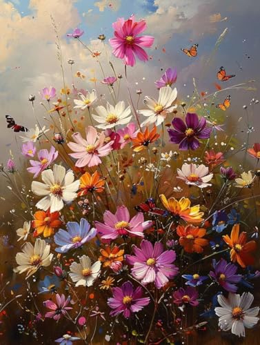 5D Diamond Painting Blume, Landschaft Diamond Painting Erwachsene Anfänger, DIY Full Diamont Crystal Art Basteln Erwachsene Kreuzstich Stickerei Kunst Malerei für Wand Deko (80 * 110cm) -yxy2506Y9 von YXYBBBDOU