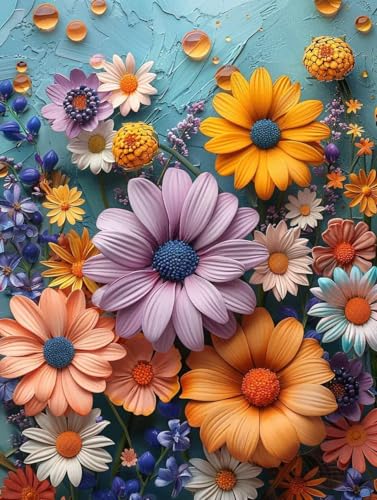 5D Diamond Painting Chrysantheme, Blume Diamond Painting Erwachsene Anfänger, DIY Full Diamont Crystal Art Basteln Erwachsene Kreuzstich Stickerei Kunst Malerei für Wand Deko 100 x 135 cm -yxy2506VV von YXYBBBDOU