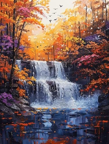 5D Diamond Painting Fallen, Herbst Diamond Painting Erwachsene Anfänger, DIY Full Diamont Crystal Art Basteln Erwachsene Kreuzstich Stickerei Kunst Malerei für Wand Deko (35 * 50cm) -yxy25062ZLJ5 von YXYBBBDOU