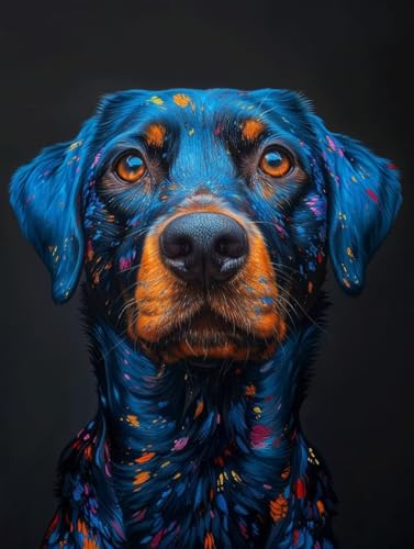5D Diamond Painting Hund, Niedlich Diamond Painting Erwachsene Anfänger, DIY Full Diamont Crystal Art Basteln Erwachsene Kreuzstich Stickerei Kunst Malerei für Wand Deko (80 * 110cm) -yxy25061U von YXYBBBDOU