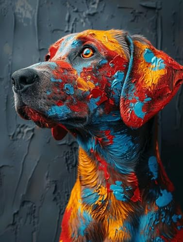 5D Diamond Painting Hund, Tier Diamond Painting Erwachsene Anfänger, DIY Full Diamont Crystal Art Basteln Erwachsene Kreuzstich Stickerei Kunst Malerei für Wand Deko Asthetik 90 x 120 cm -yxy250669 von YXYBBBDOU