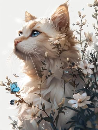 5D Diamond Painting Katze, Blume Diamond Painting Erwachsene Anfänger, DIY Full Diamont Crystal Art Basteln Erwachsene Kreuzstich Stickerei Kunst Malerei für Wand Deko Asthetik 90 x 120 cm -yxy250653 5D Diamond Painting Katze, Blume Diamond Painting Erwachsene Anfänger, DIY Full Diamont Crystal Art Basteln Erwachsene Kreuzstich Stickerei Kunst Malerei für Wand Deko Asthetik 90 x 120 cm -yxy250653 von YXYBBBDOU