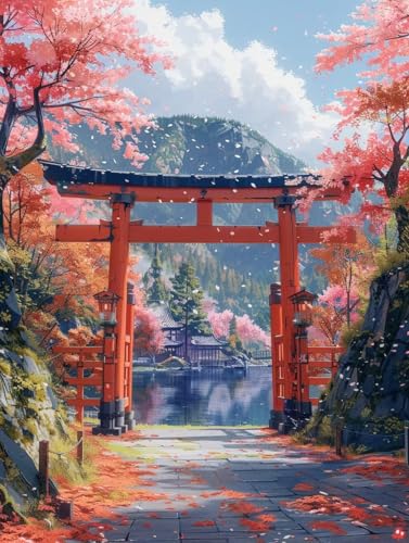 5D Diamond Painting KirschblüTen, Landschaft Diamond Painting Erwachsene Anfänger, Full Diamont Crystal Art Basteln Erwachsene Kreuzstich Stickerei Kunst Malerei für Wand Deko 100 x 135 cm -yxy25061Q von YXYBBBDOU