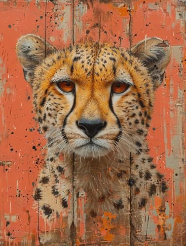 5D Diamond Painting Leopard, Tier Diamond Painting Erwachsene Anfänger, DIY Full Diamont Crystal Art Basteln Erwachsene Kreuzstich Stickerei Kunst Malerei für Wand Deko (80 * 110cm) -yxy250656829 von YXYBBBDOU